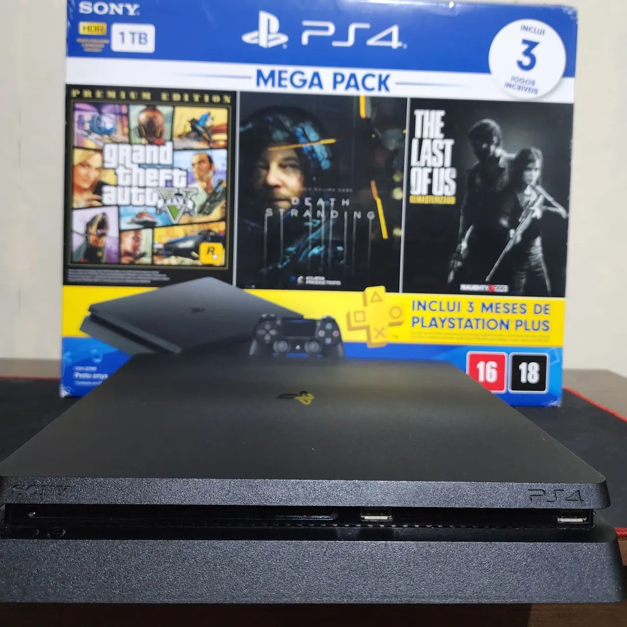 PS4 Slim 500 Gb Completo com 1 controle original e 1 jogo - Foto 2