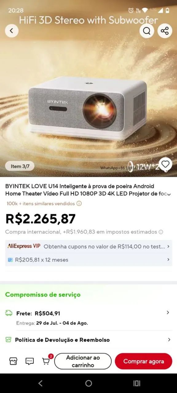 Projetor byintek love u14  - Foto 2