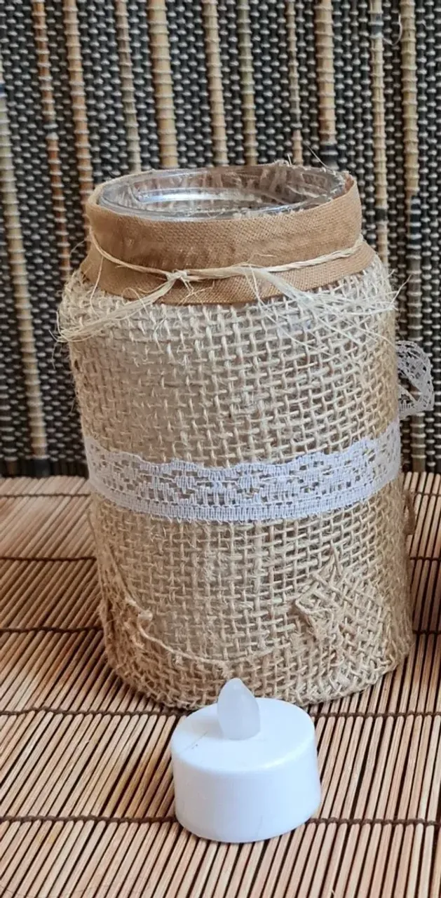 Pote de vidro / Luminária para decoração
