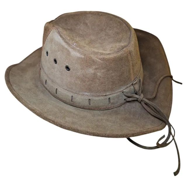 Chapeu Country Couro Camurça - Tamanho G - Foto 4
