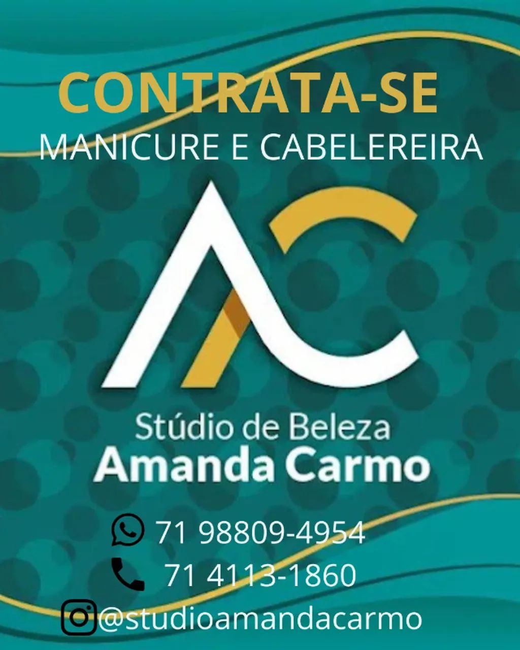 Contrata-se Cabelereiro e  manicure e new design...