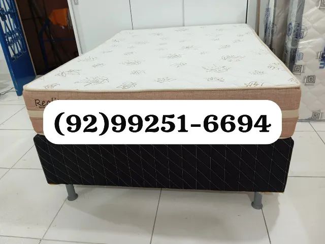 cama casal molas ensacadas base e colchão