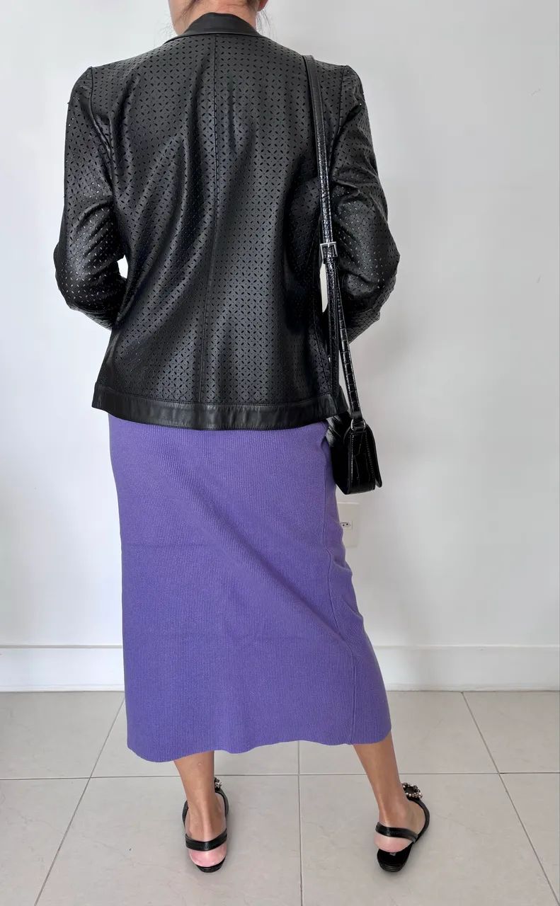 Saia Midi Evasê de Malha Anselmi  - Foto 3