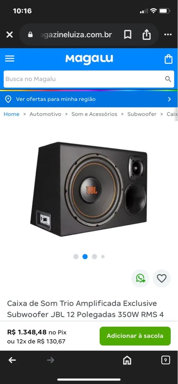 Caixa de Som Trio Amplificada Exclusive Subwoofer JBL 12 Polegadas 350W RMS 4 - Foto 3