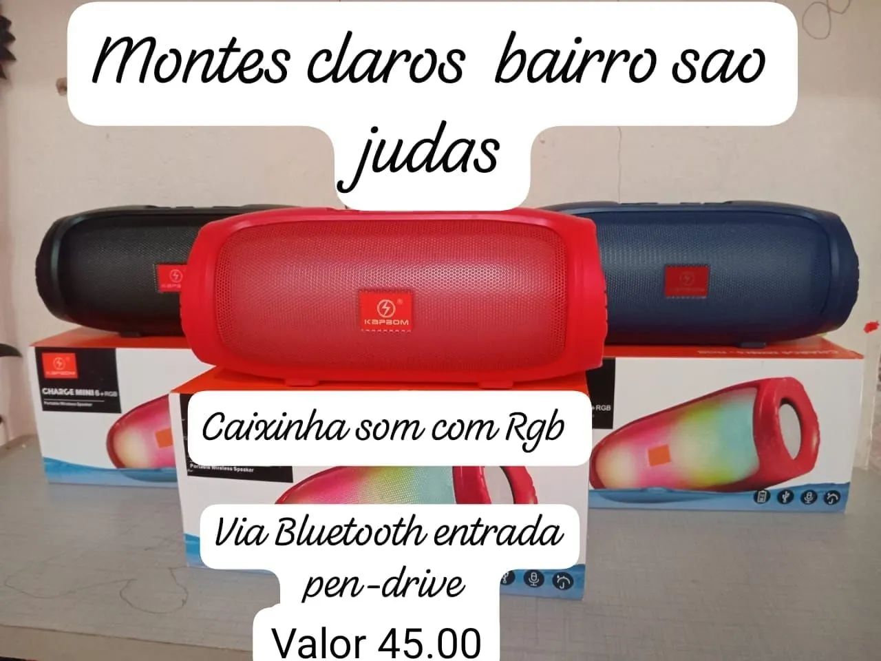 Caixa de Som Bluetooth com Entrada Pendrive - Foto 2