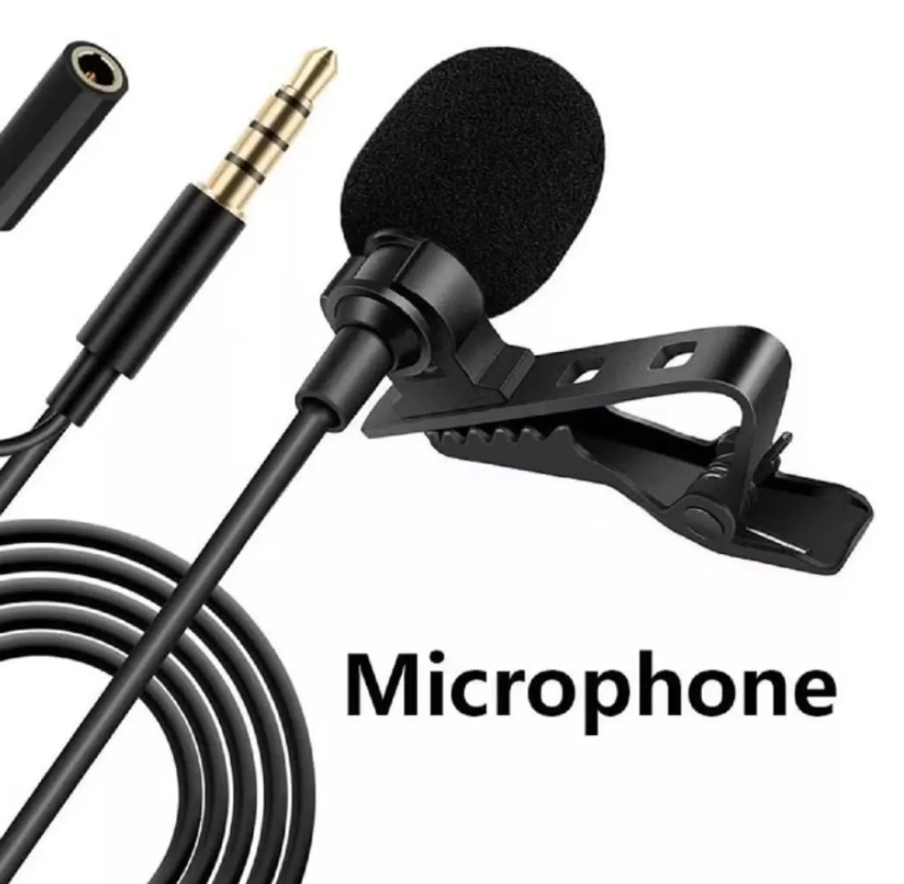Microfone De Lapela com adaptador p2  p3 femea Para Celular Smartphone - Foto 2