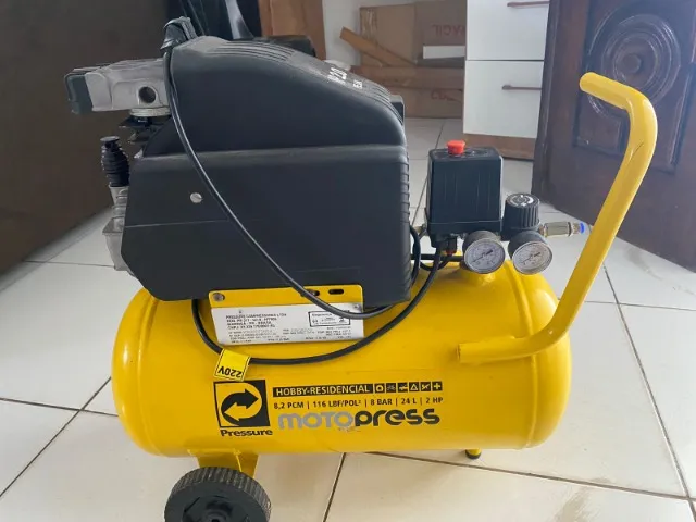 Compressor de Ar Portátil com Rodas 2HP 24L