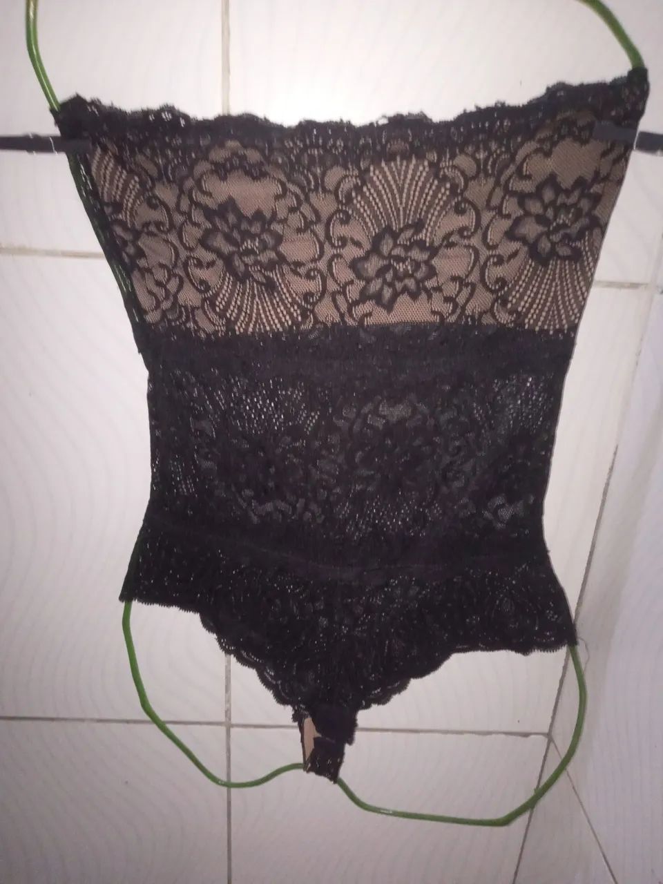 Body de Renda Preto Feminino M  - Foto 5
