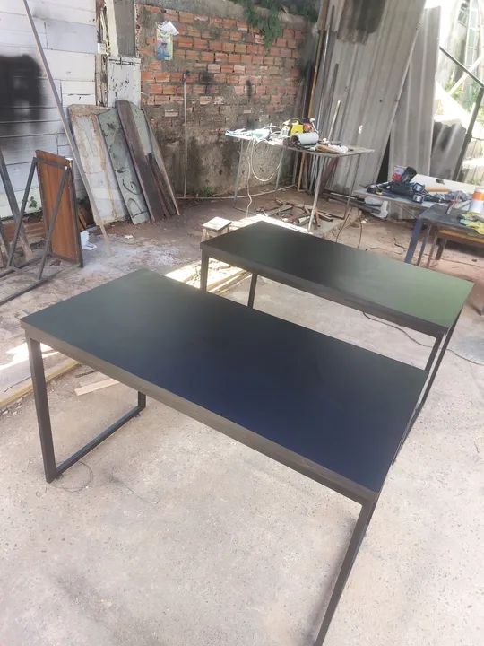 Mesa de Jantar Preta em Metal - Foto 4