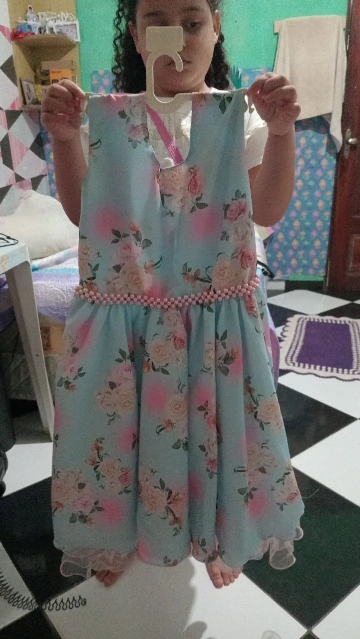 Vestido floral infantil, festa ou evento