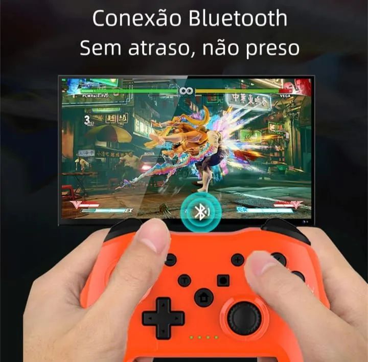Controle Bluetooth Sem Fio para Jogos - Compatível com Switch, Android e PC