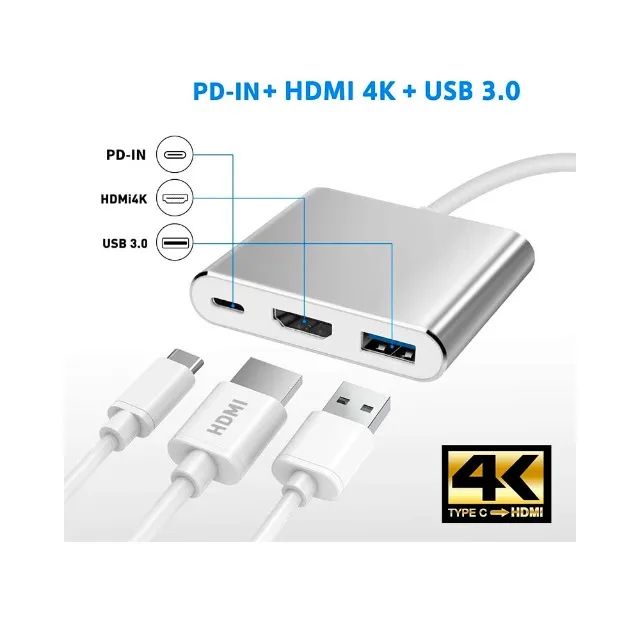 Adaptador Conversor MXT Tipo C P/ HDMI - USB 3.0 - AC3057 - Foto 3