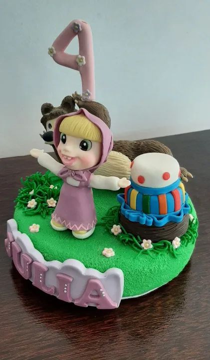 Vela de biscuit Masha e o Urso - Foto 4