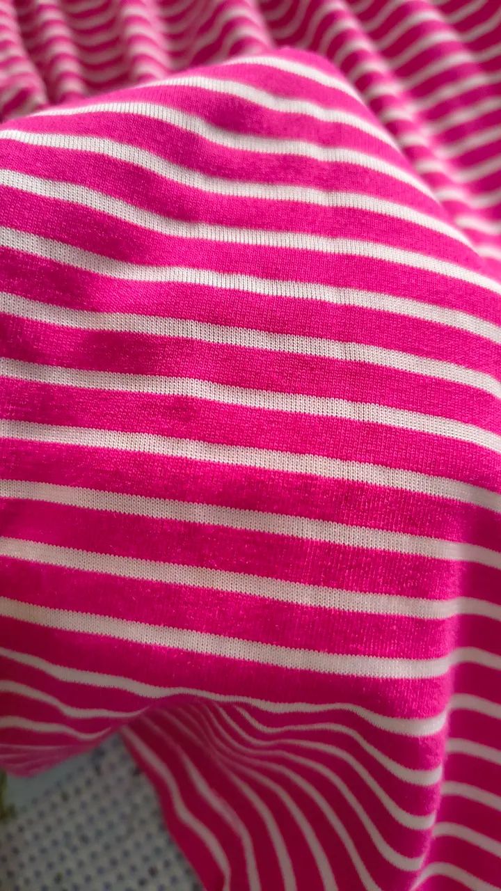 Blusa feminina rosa com branco estilo bata - Foto 3