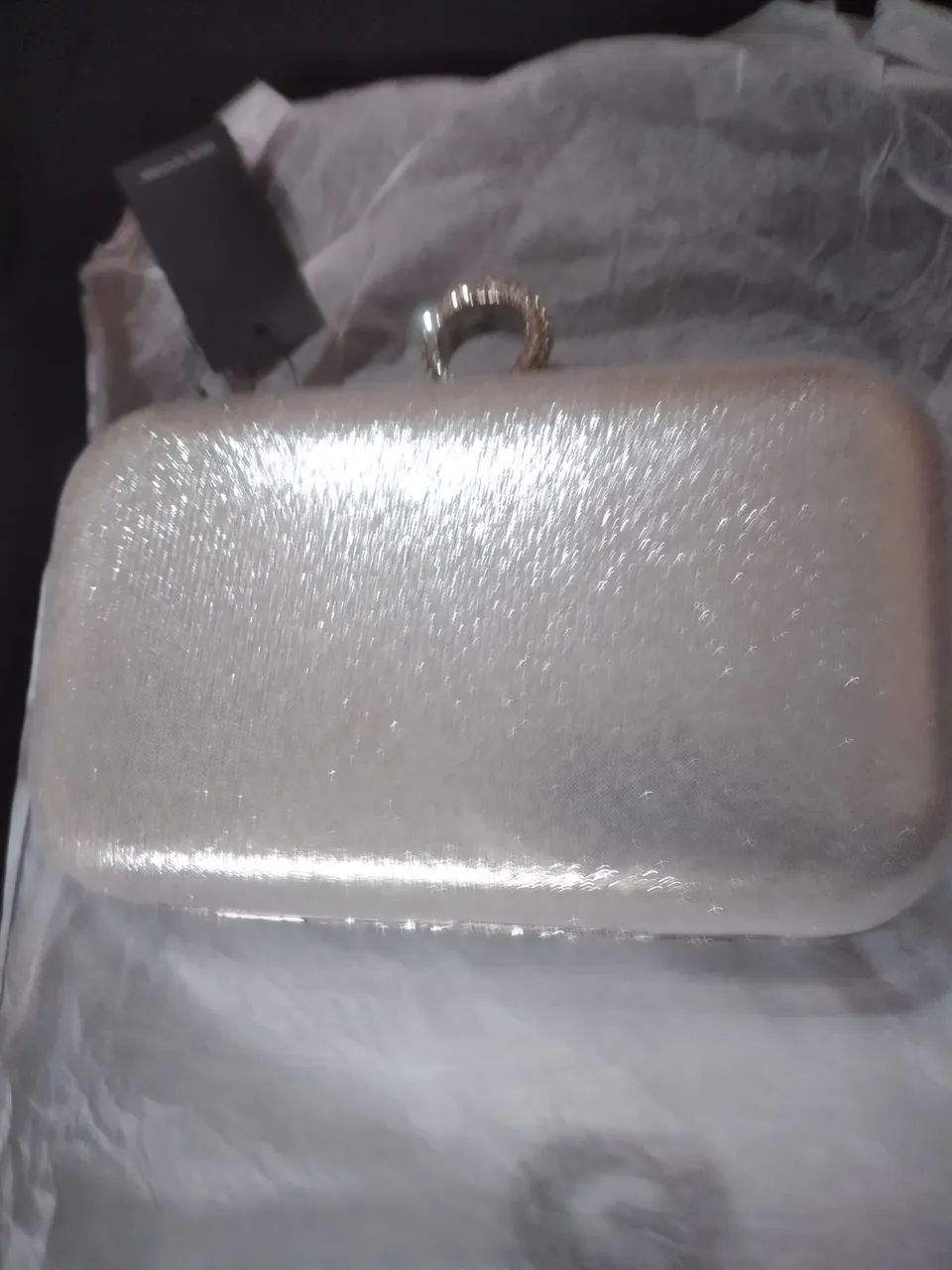 Bolsa clutch prateada elegante - Foto 5
