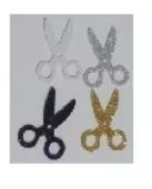 Apliques de tesourinha de eva glitter
