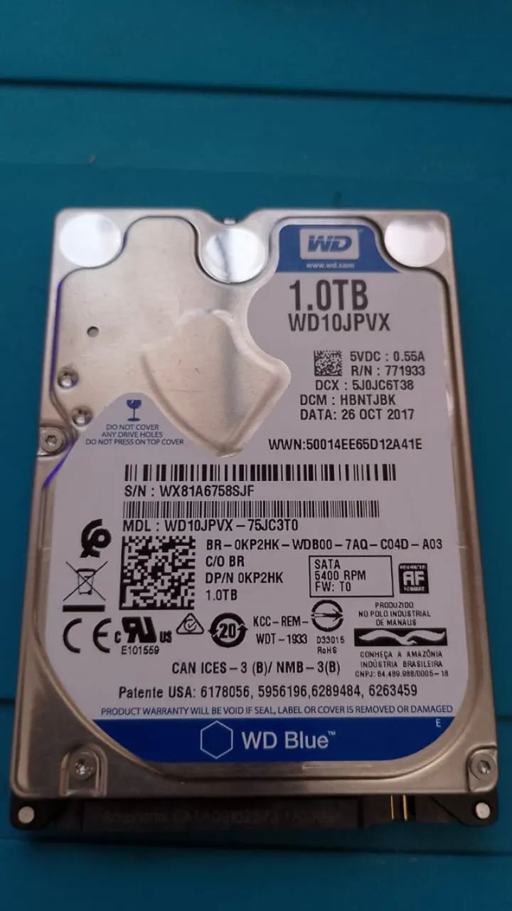 HD NOTEBOOK WD BLUE 1TERA