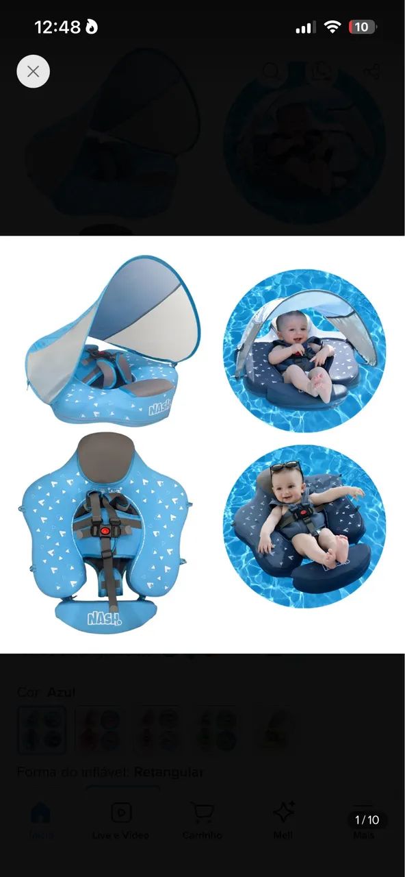 Boia com suporte para bebê - com capota e cinto de segurança - Foto 4