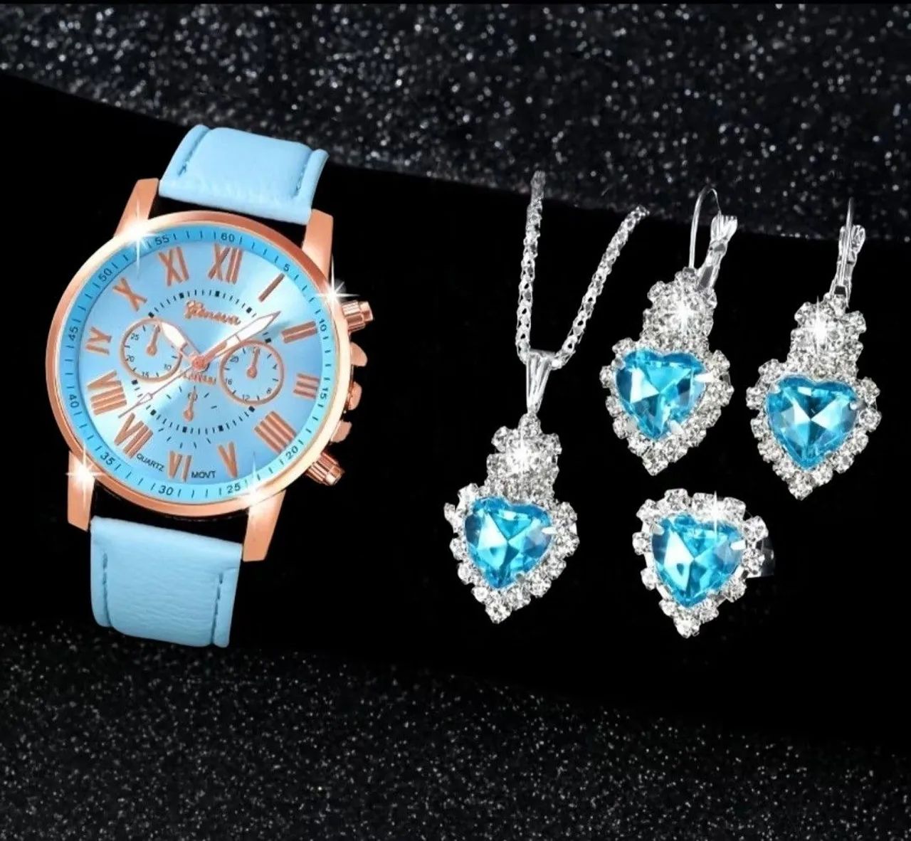 Relógio feminino com conjunto de acessórios 