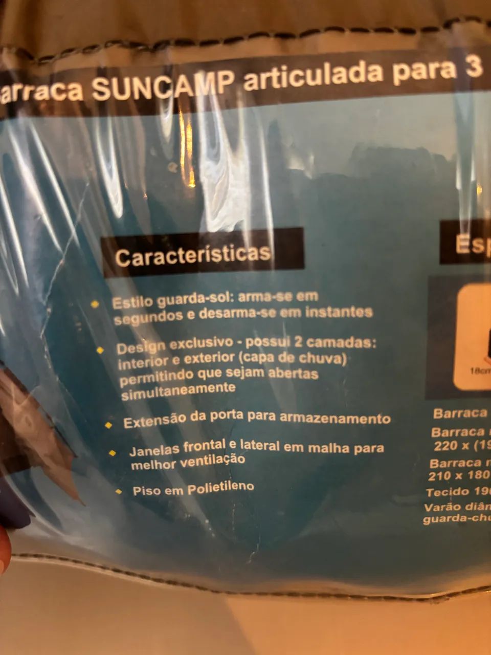 Barraca para acampamento 3 lugares - Foto 2