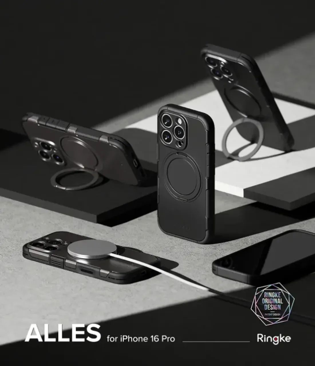 Capa Ringke Alles Para iPhone 16 Pro, Função De Suporte, Cor Preto, Lacrada - Foto 2