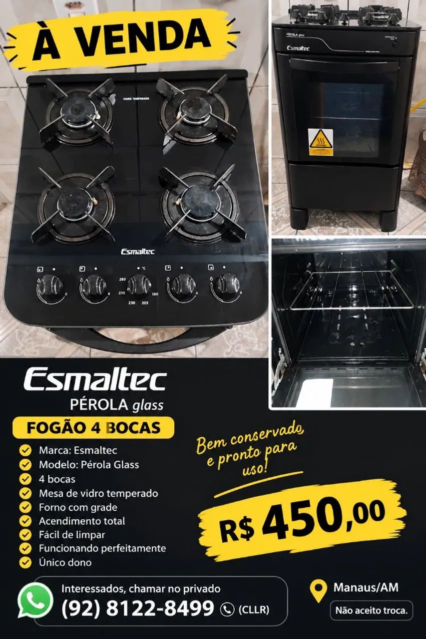 Fogão Esmaltec preto 