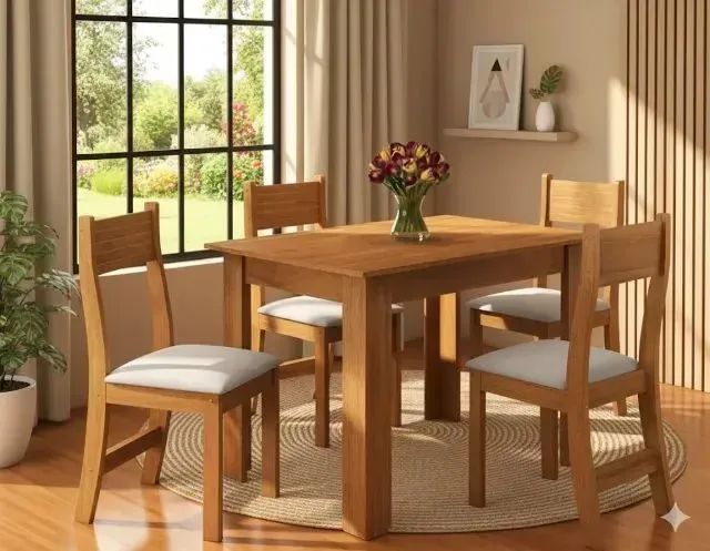 Mesa de jantar com 4 cadeiras 