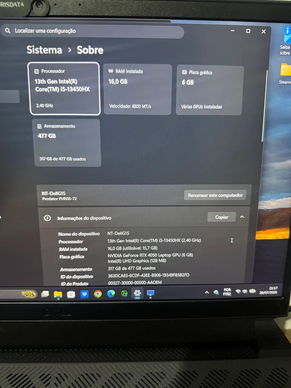 Dell G15 RTX 4050 - Foto 4