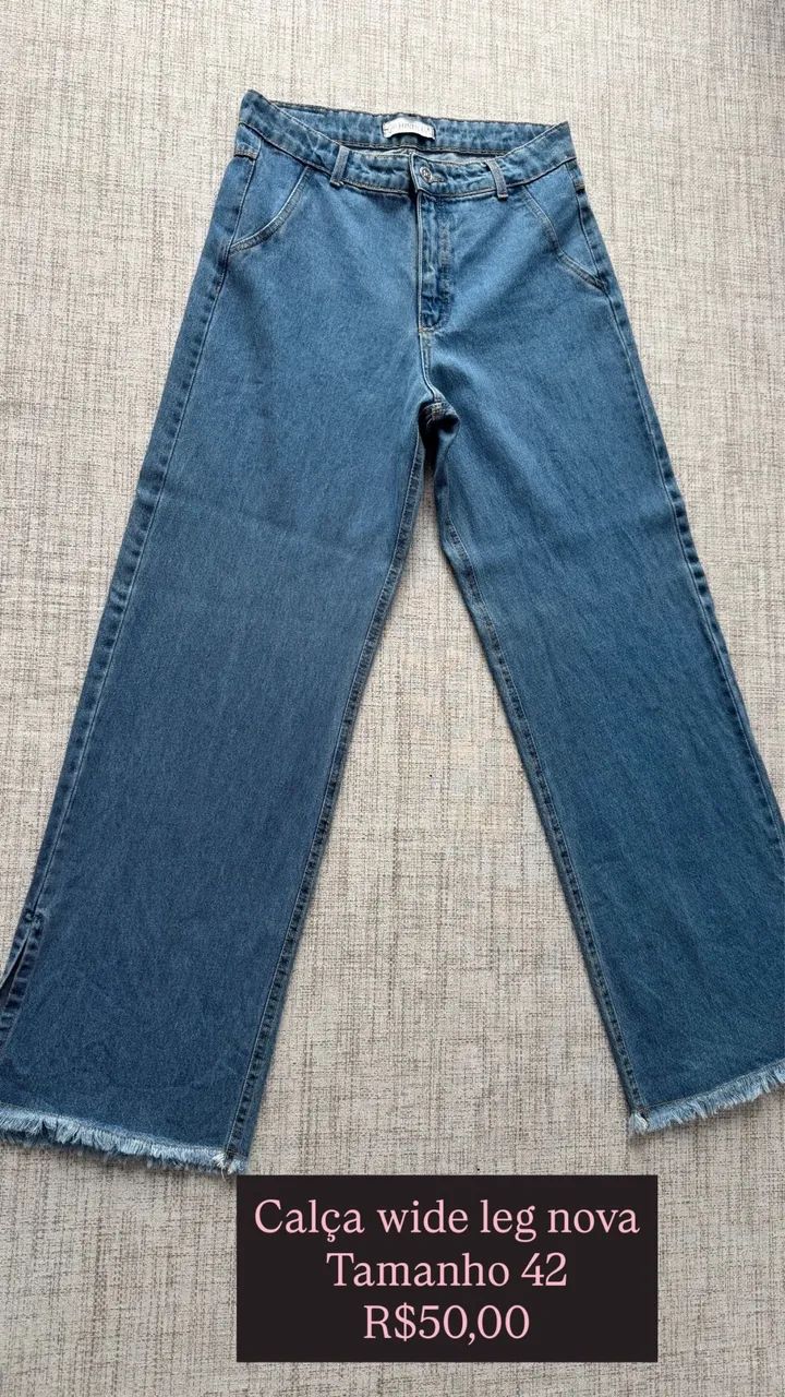 Calça wide leg nunca usada 42