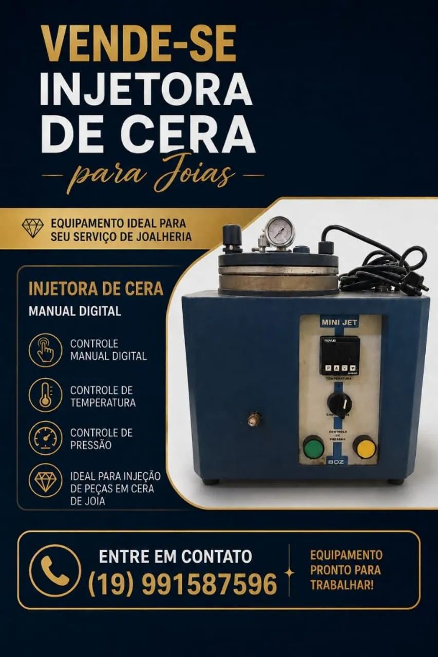Vende-se uma injetora manual digital para  jóia 220V