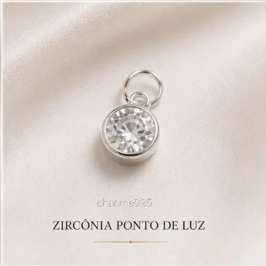 Pingente de Prata 925 Ponto de Luz Redondo