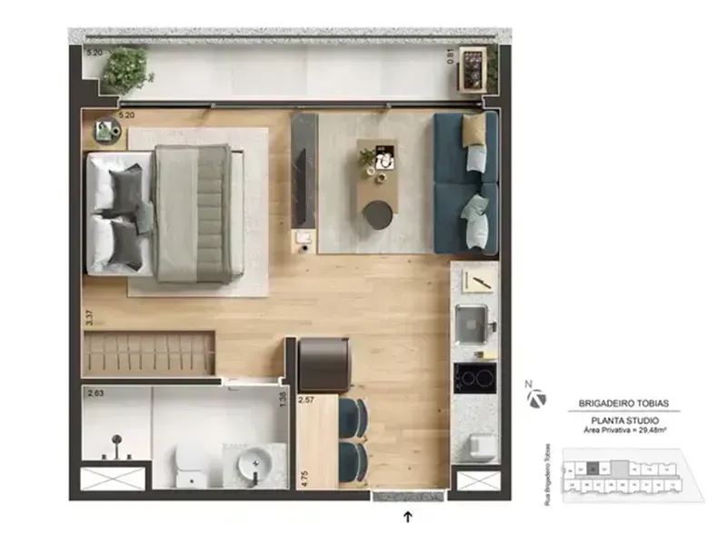 PLANTA 29m²