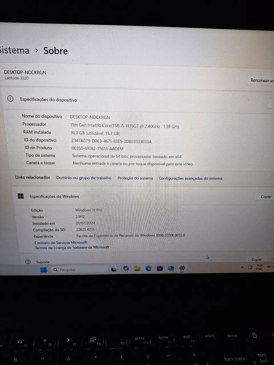 Notebook Dell i5 11°geração latitude 3520 - Foto 3