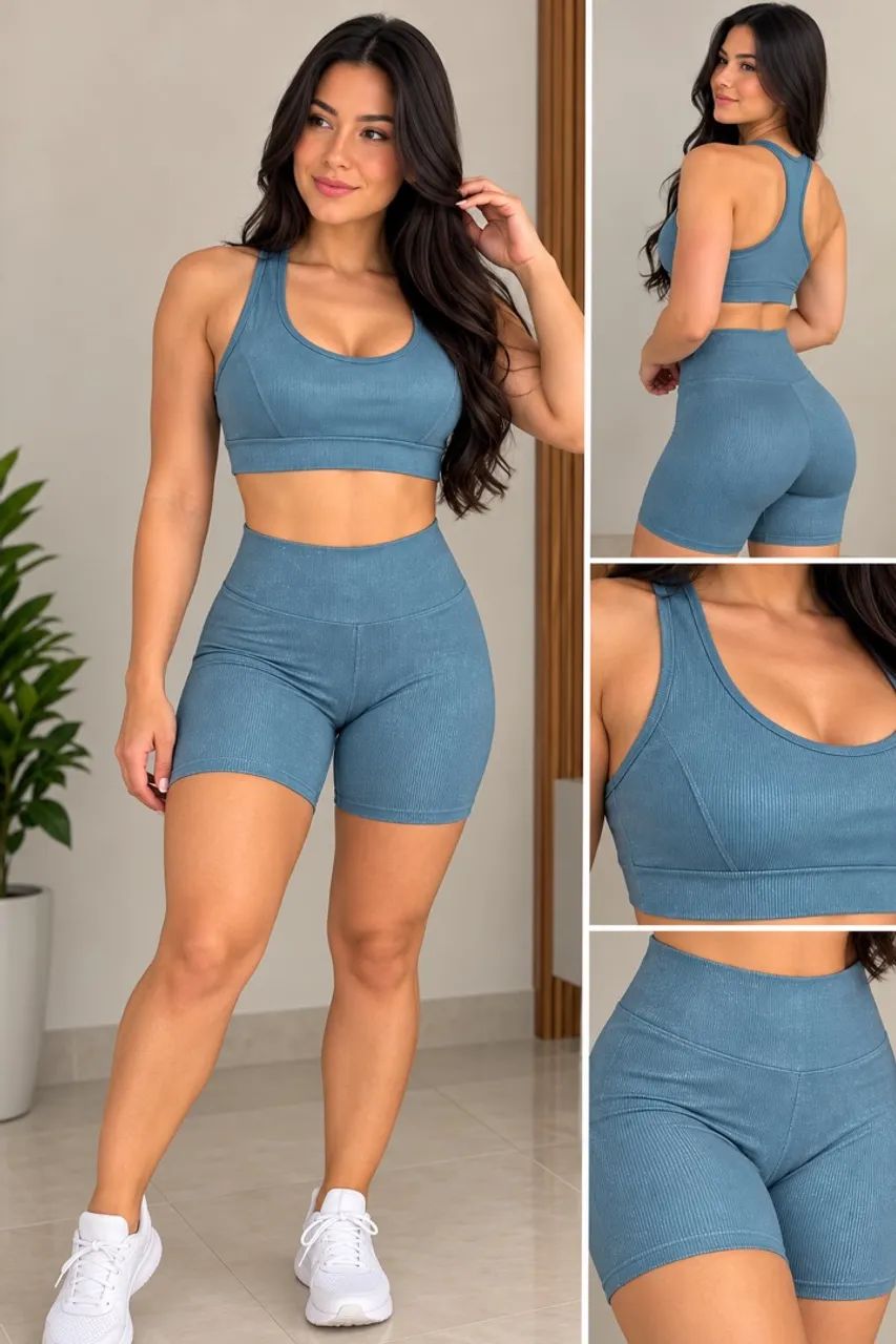 Conjunto Short e Top Canelado - Foto 3