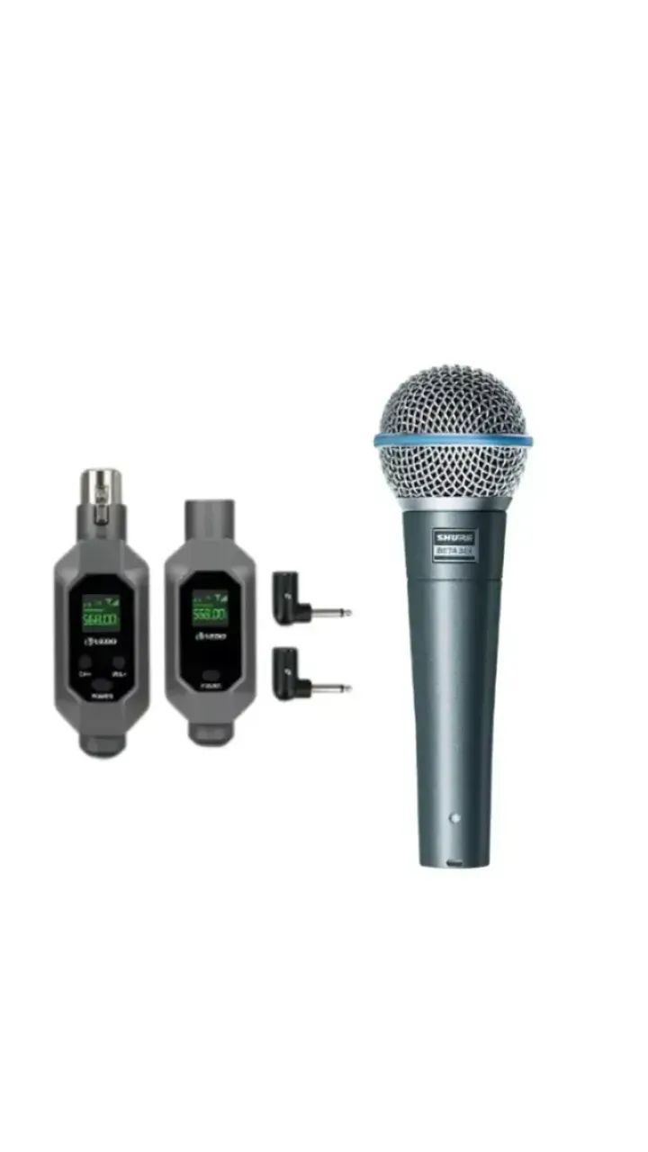 CONVERSOR MICROFONE SEM FIO UHF TRANSM RECP VEDO VD6701 + Microfone SHURE BETA 58A