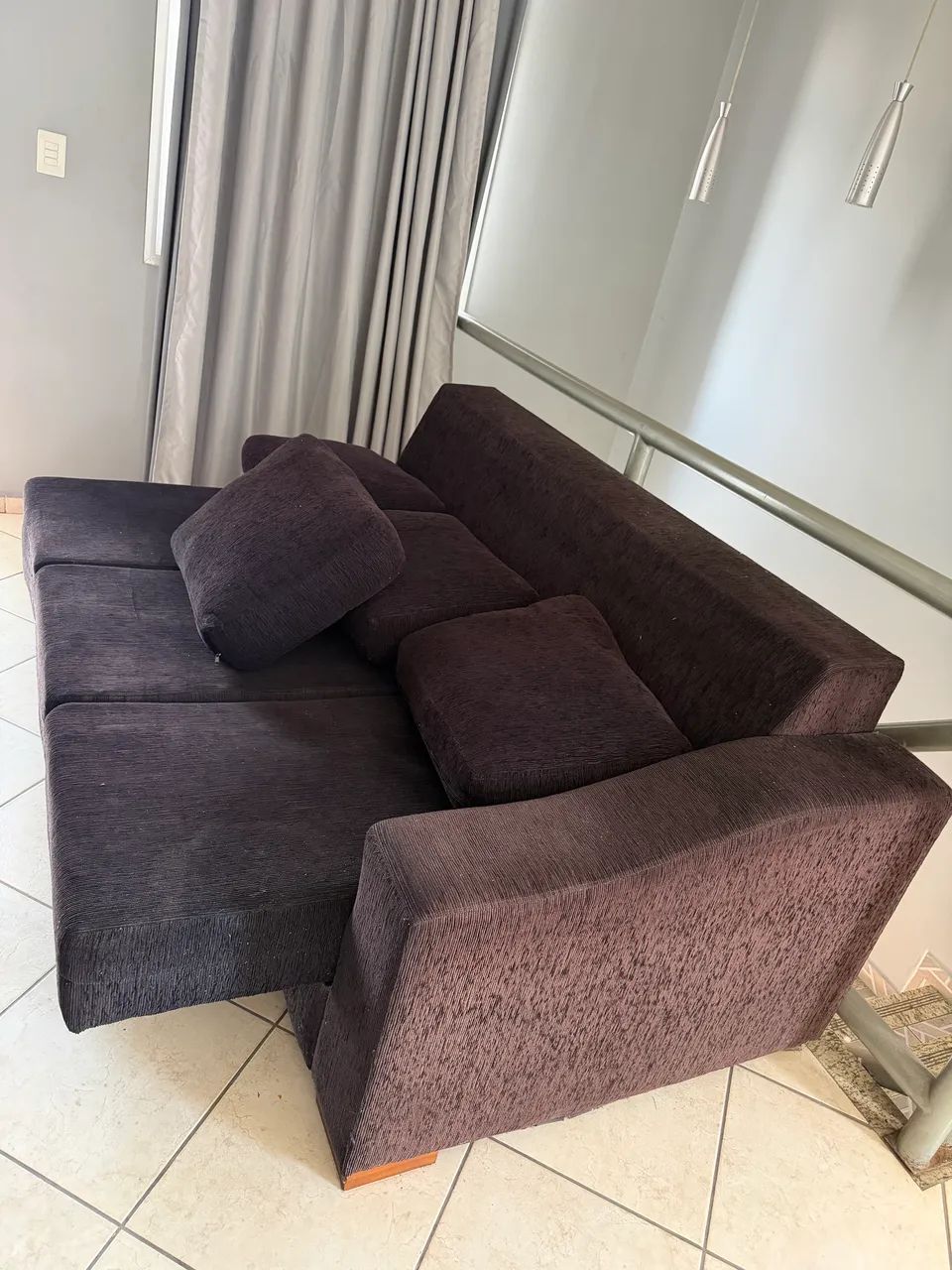 Sofa retratil 2 metros - preto - Foto 2