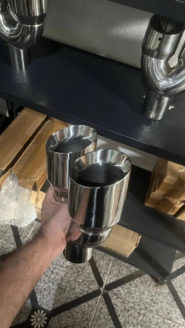 Ponteira dupla Chapa dupla inox 3.5 polegadas  - Foto 2