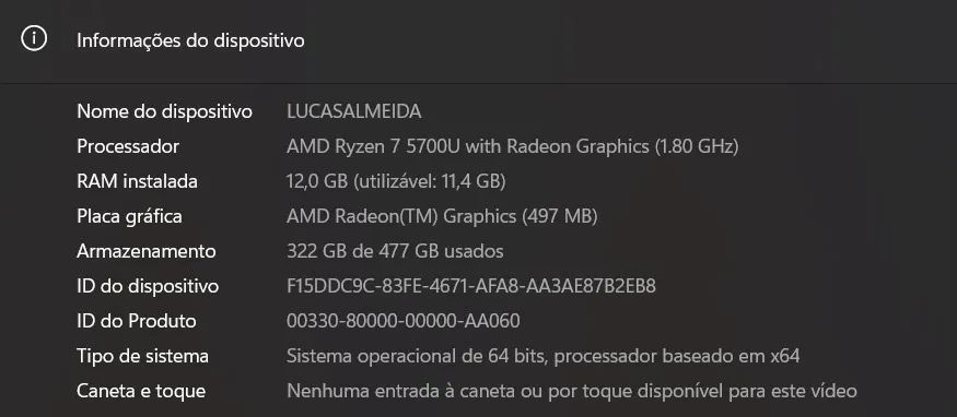 **VENDO NOTEBOOK ACER 5 12 de RAM 512 de SSD RYZEN 7!** - Foto 4