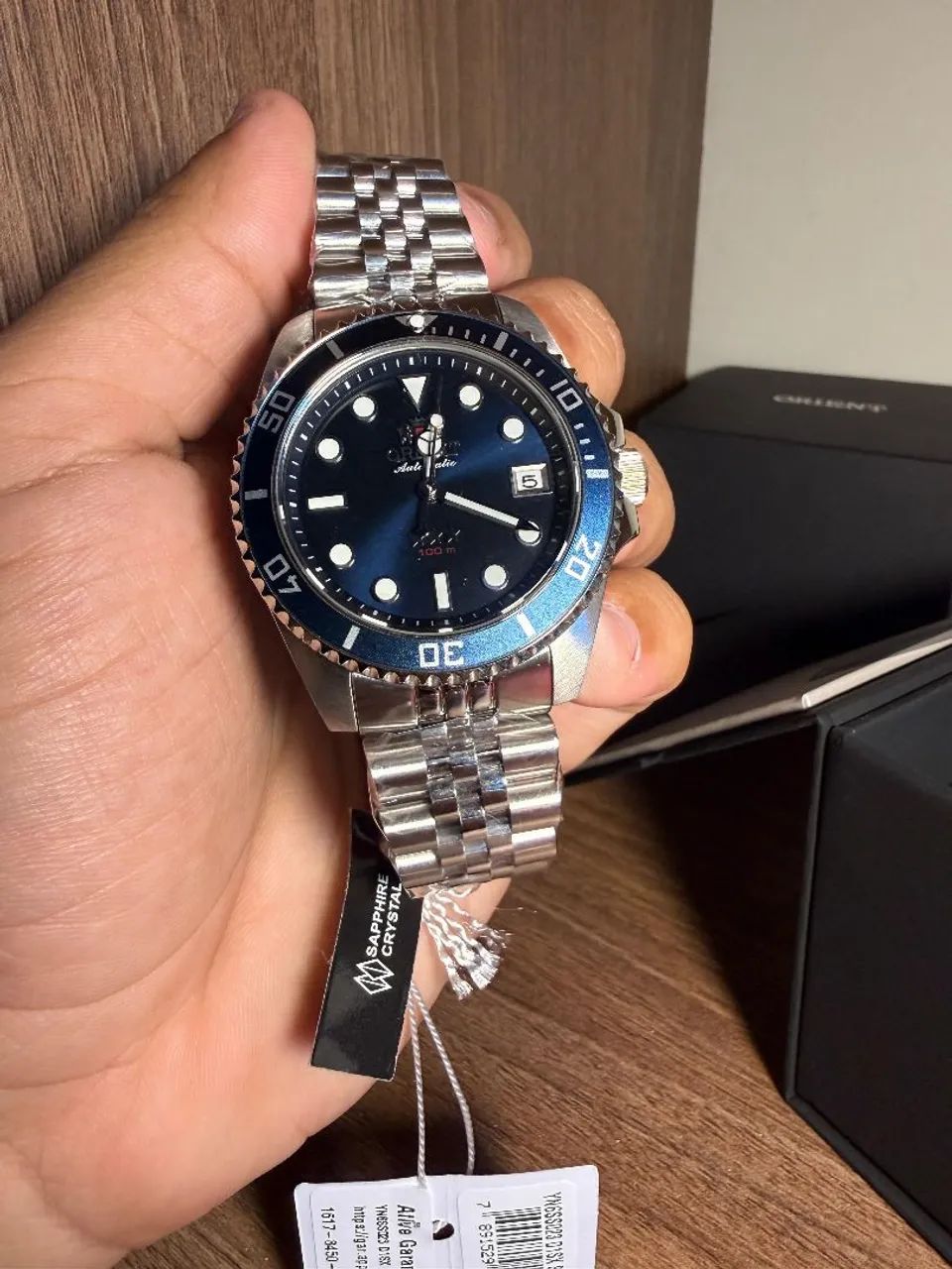 Orient sub marinheiro azul marinho 39mm - Foto 2