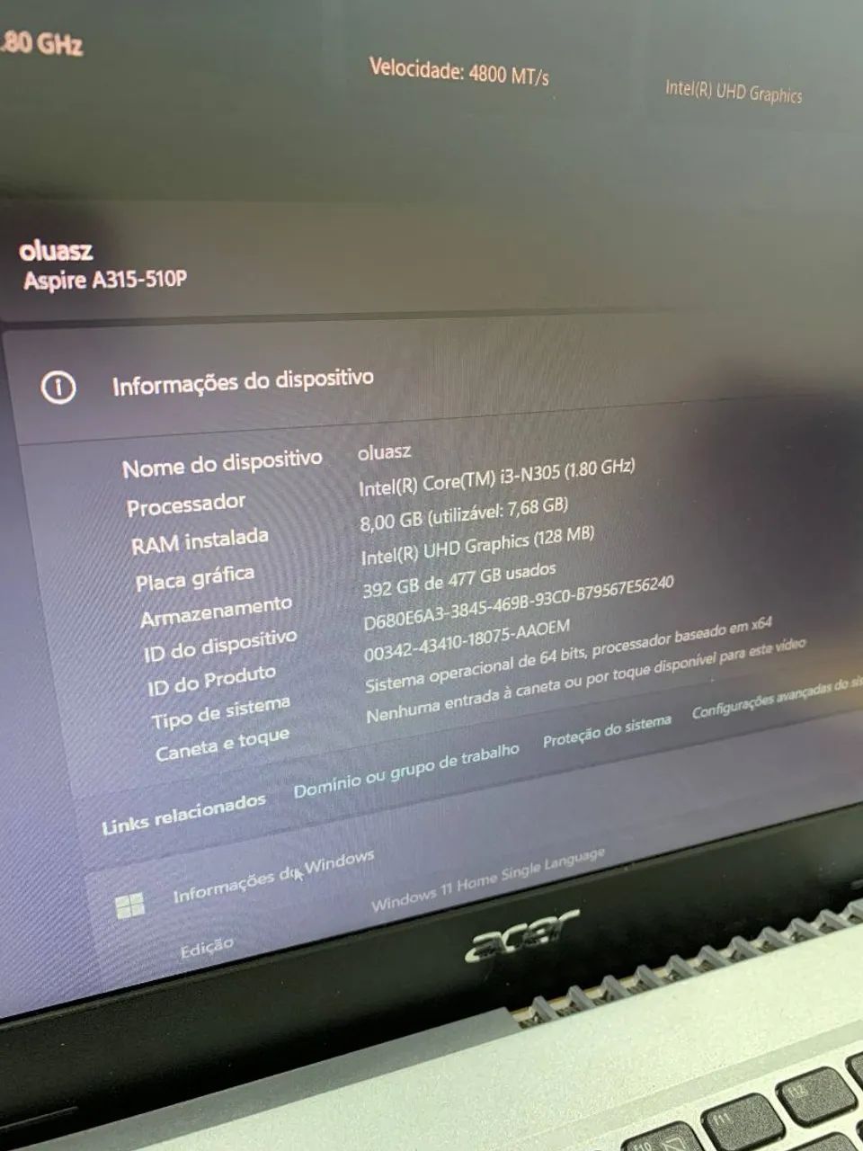 Notebook Acer i3-N305 - Foto 5