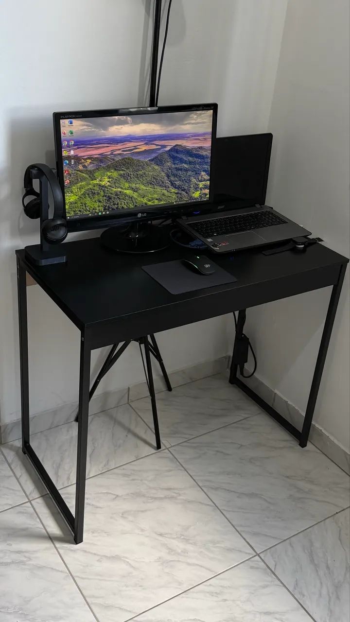 Mesa Escrivaninha Industrial preta - semi nova  - Foto 3