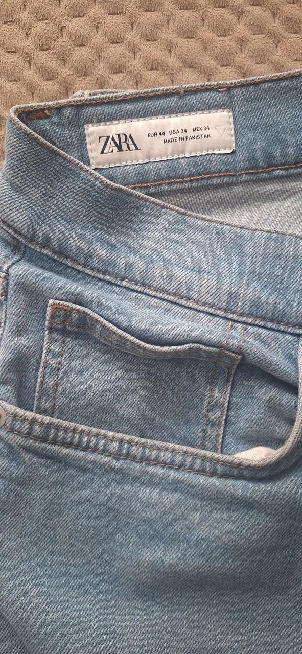 Calça Jeans Azul Zara Reta 42 - Foto 3