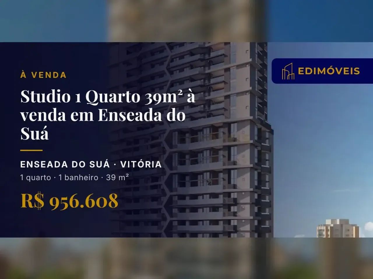 Enseada do Suá: Studio 1 quarto com sauna e lazer completo, venha conferir!