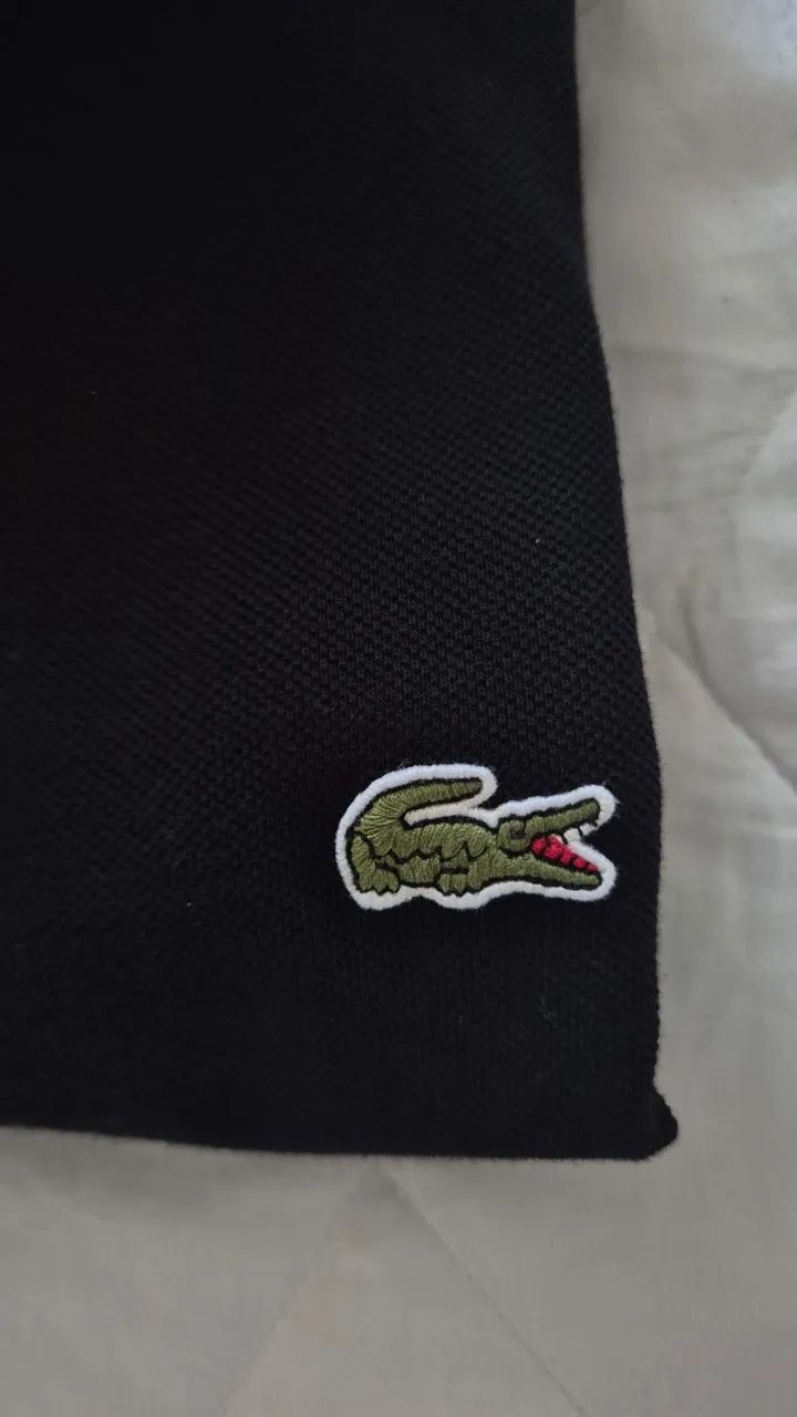 Polo Lacoste Slim Fit Preta - Original - Foto 2