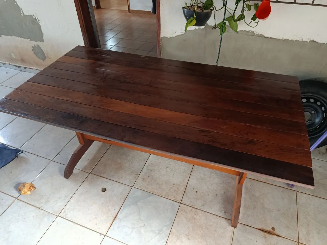 Mesa cumaru rústica 160 x 82,5 cm  - Foto 2