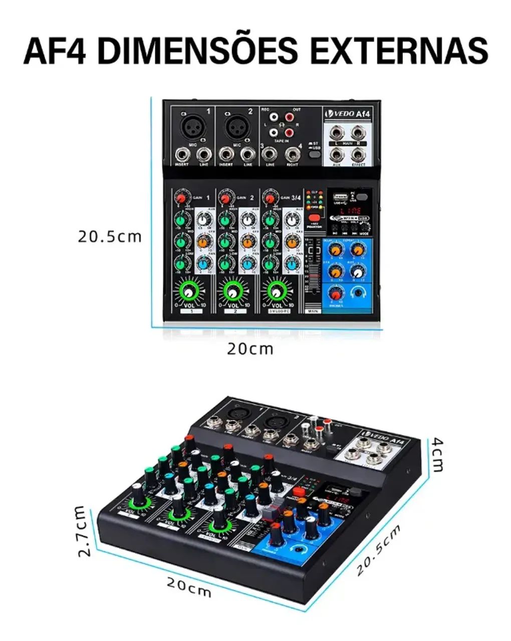 Mesas de Som 4 Canais 48v+ Usb/type C - Foto 3