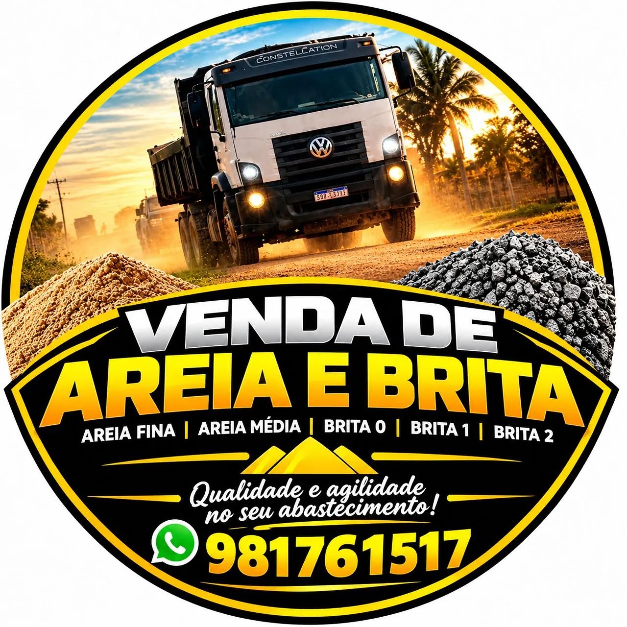 Venda de areia e brita 