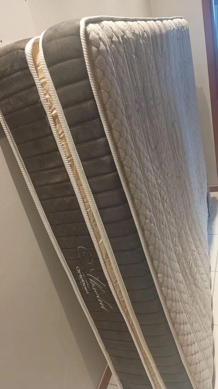 Cama Queen Ortobom Colchão + Base Usada - Foto 3