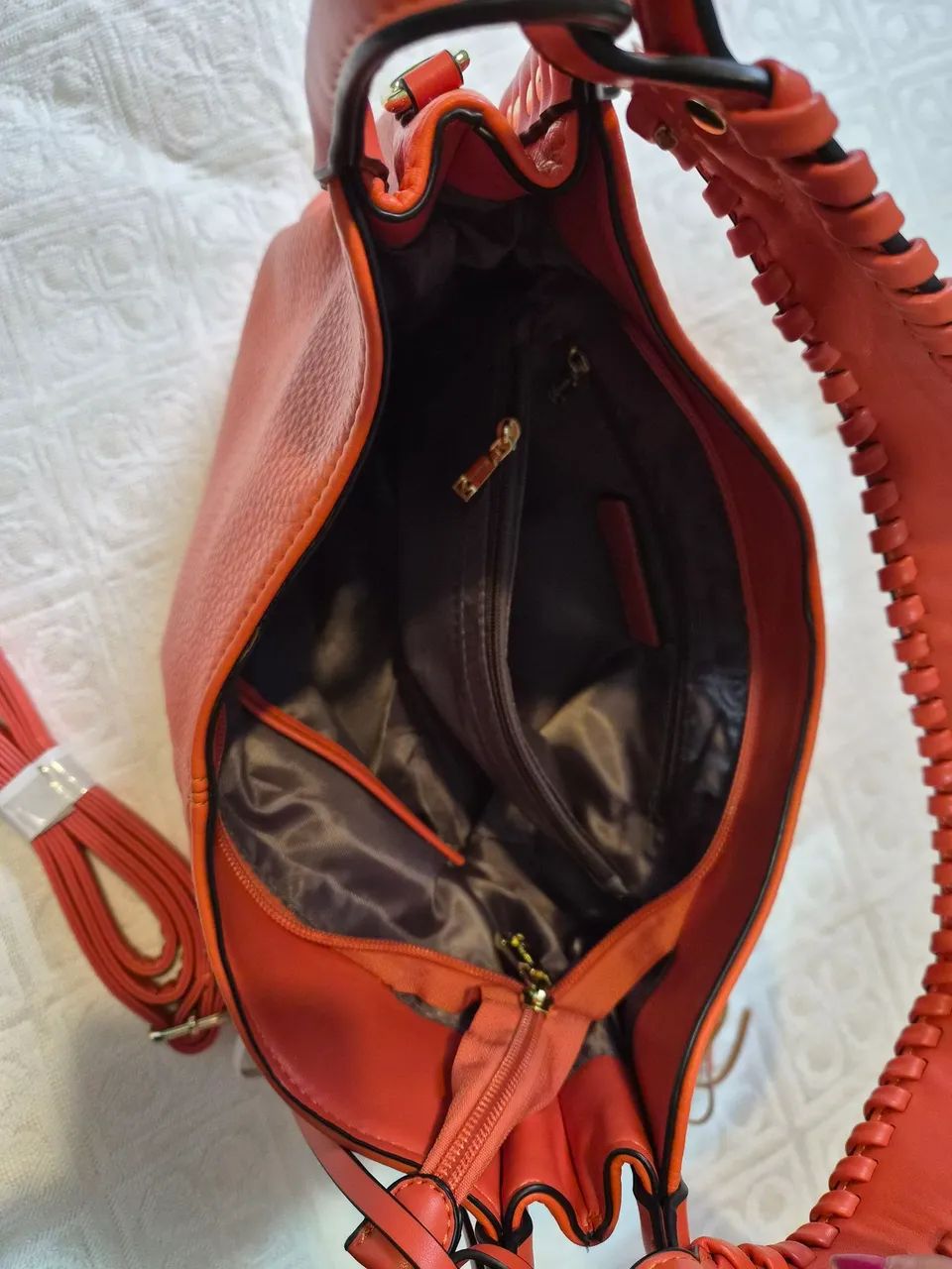 Bolsa linda em PU na cor laranja  - Foto 2