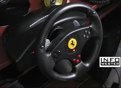 Volante Ferrari Racing Red Ps3, Pc Preto EThrustmast - Foto 2